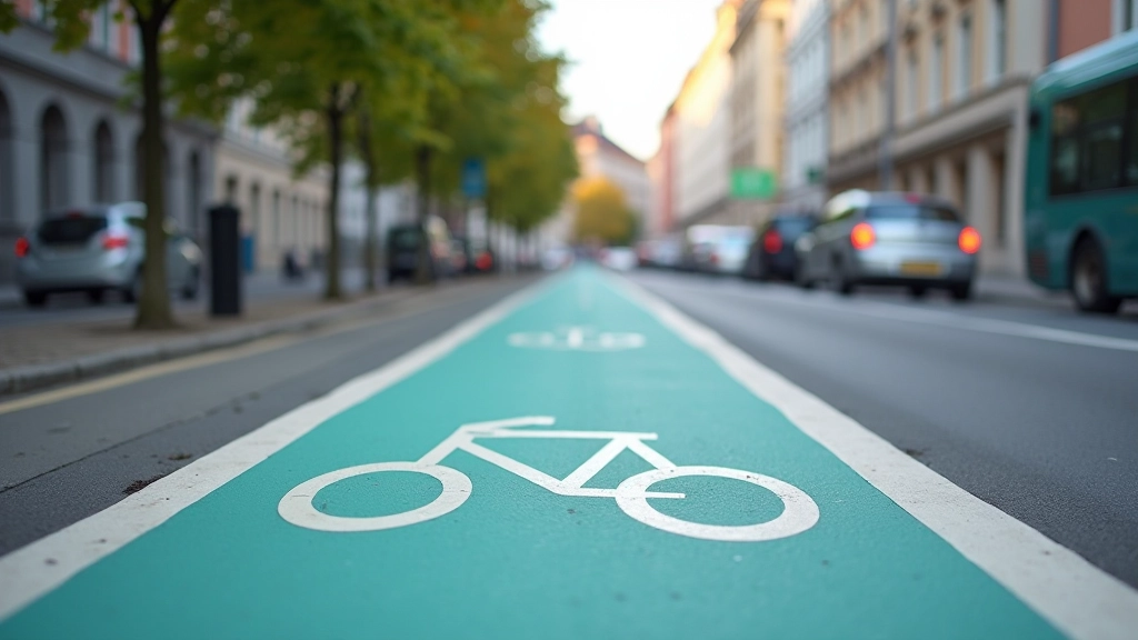 Jalgrattad linna tänavatel, jalgrattateega märgistatud rada, ohutusvahendid